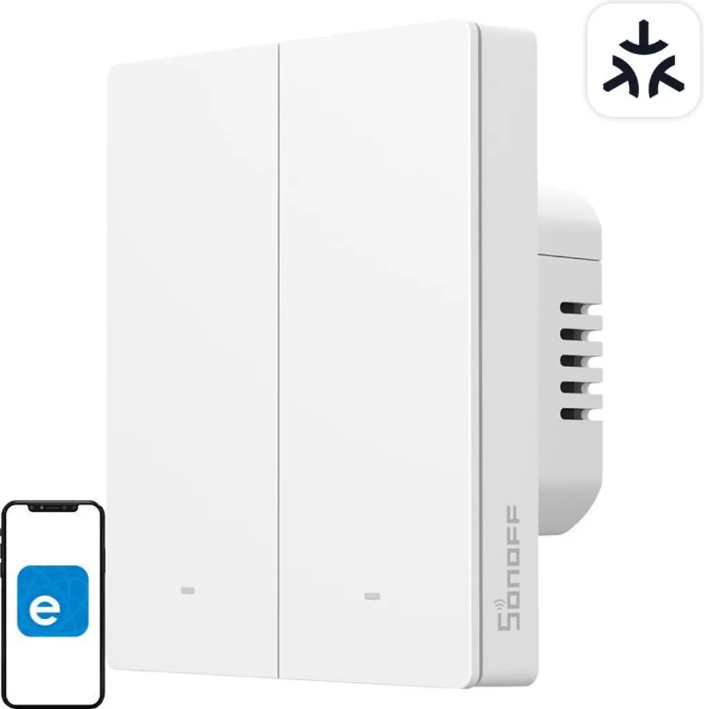Interrupteur Connecté Matter WiFi Double Commande pour Cadre Sonoff M5