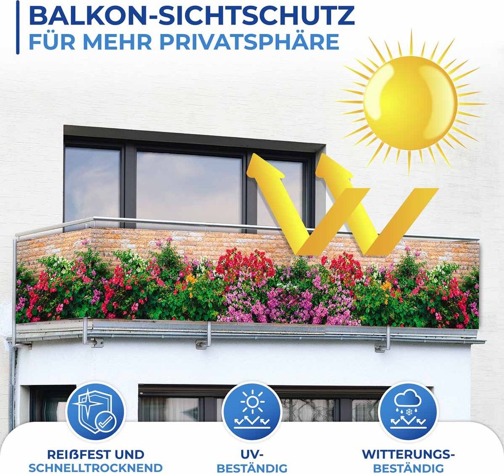 Balkon-Sichtschutz »Mauerblumen« Produktbild 6