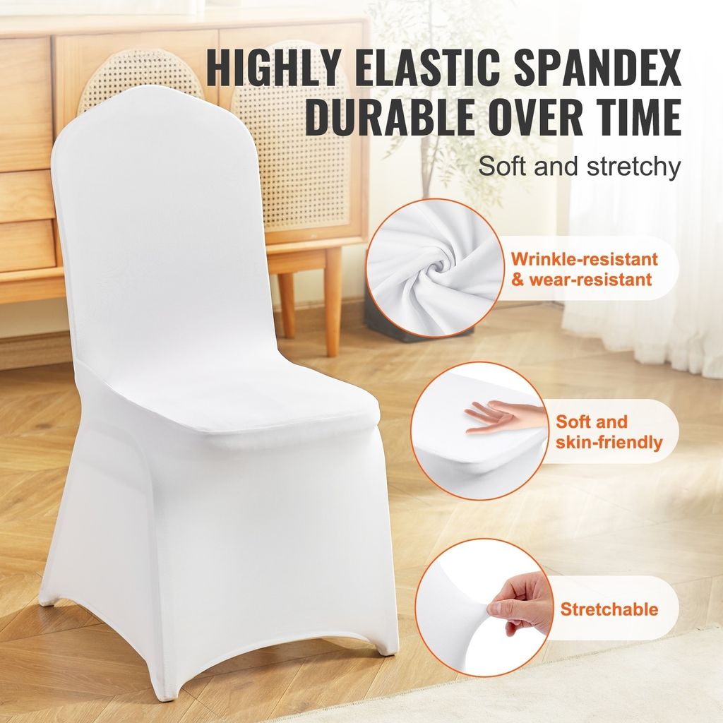 Set Di 4 Coprisedia Elasticizzati In Poliestere E Spandex - Colore Caffè - Per Sala Da Pranzo, Feste, Matrimoni, Hotel - 3