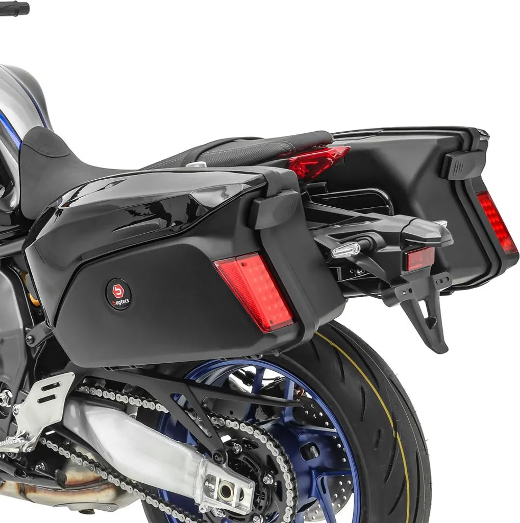 Valises Moto Universelles PX74 LED Noir avec Supports Haute Résistance