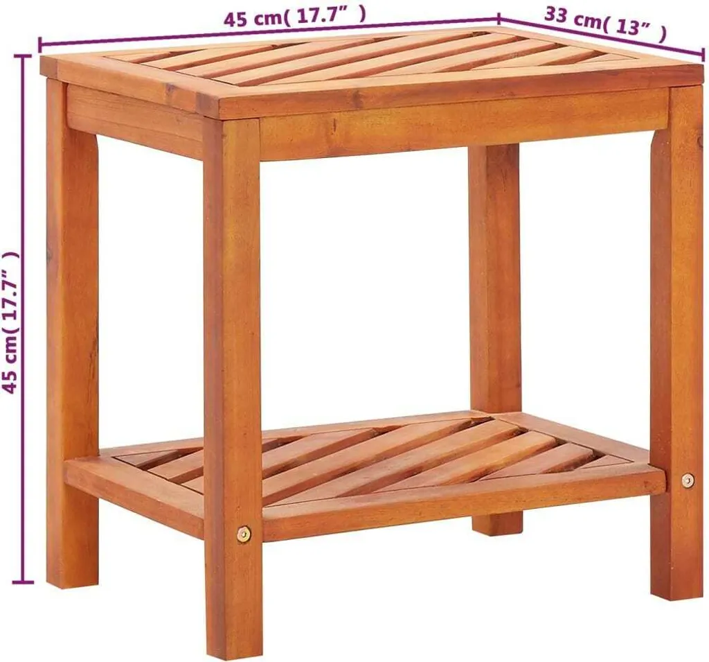 Table d'appoint pratique en bois massif pour petits espaces 45 cm