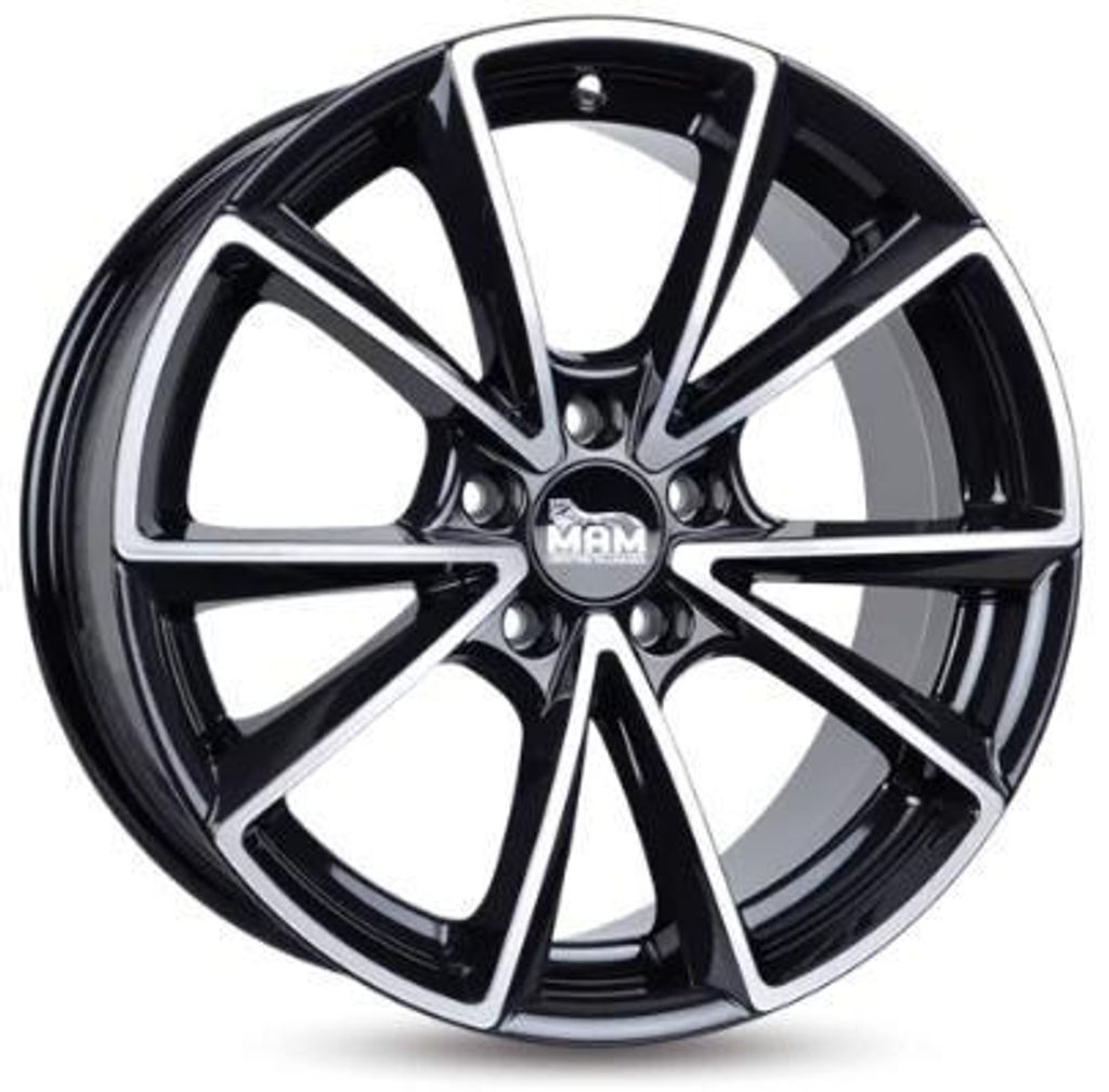 18 Zoll Alufelge MAM WHEELS A5 18"x8" 5x112 PCD ET45 66.60mm Felge Schwarz Frontpoliert