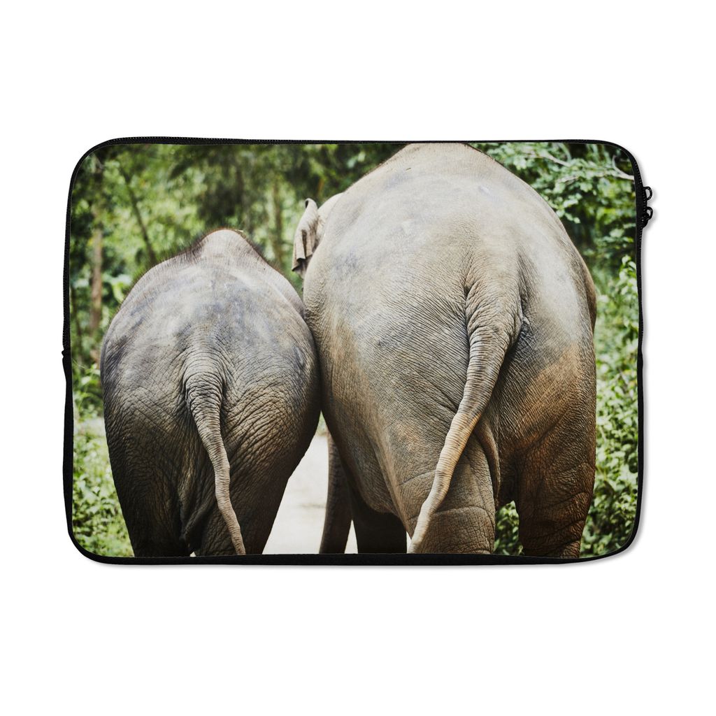 MuchoWow Laptop Hülle 14 ZollElefant - Tiere - Grau - Natur Laptoptasche - Laptoptasche - Stoßsicher - Schutzhaube