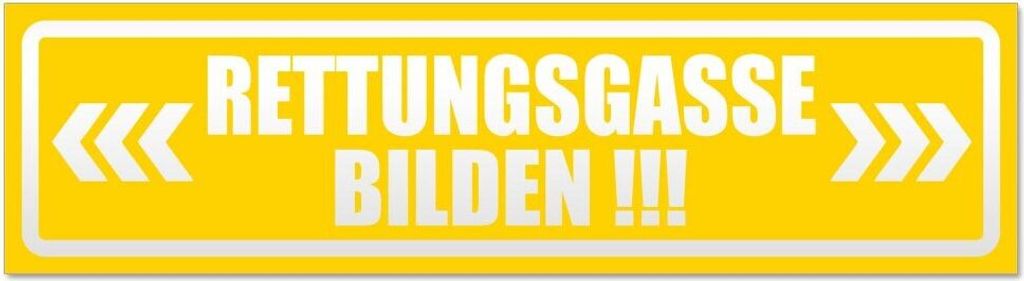 Kiwistar Rettungsgasse bilden invertiert Magnetschild Schild magnetisch - 45cm Gelb - Magnetfolie für Auto PKW Kfz