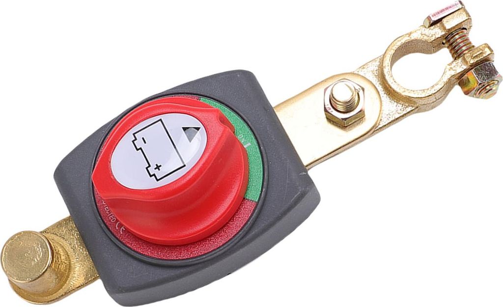 Batterietrennschalter 275 A, regensicherer oberer Pfosten mit abnehmbarer Klemme, Minuspol, Messingklemme für Wohnmobile