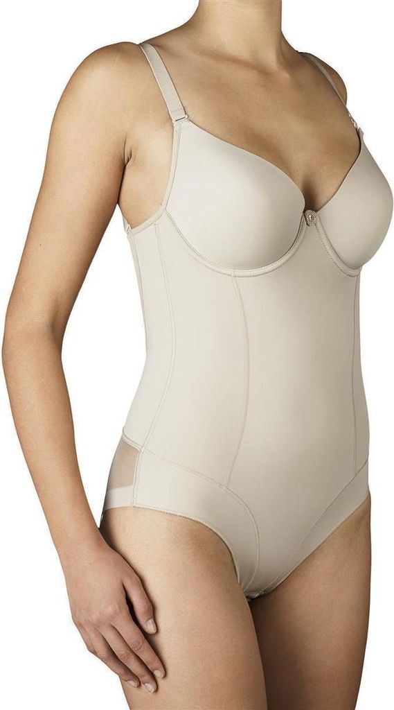 Selene Damen attraktiver Shapingbody mit Bügel und gepolsterten Cups in großer Größenauswahl, Beige, Gr. 80C