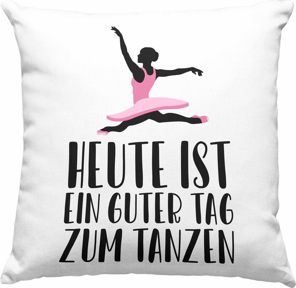 Trendation - Tanzen Deko-Kissen mit Füllung 40x40 Geschenk Tänzerin Geschenkideen Mädchen Frau Kinder Spruch Tanz-Lehrer Lehrerin (Blau)