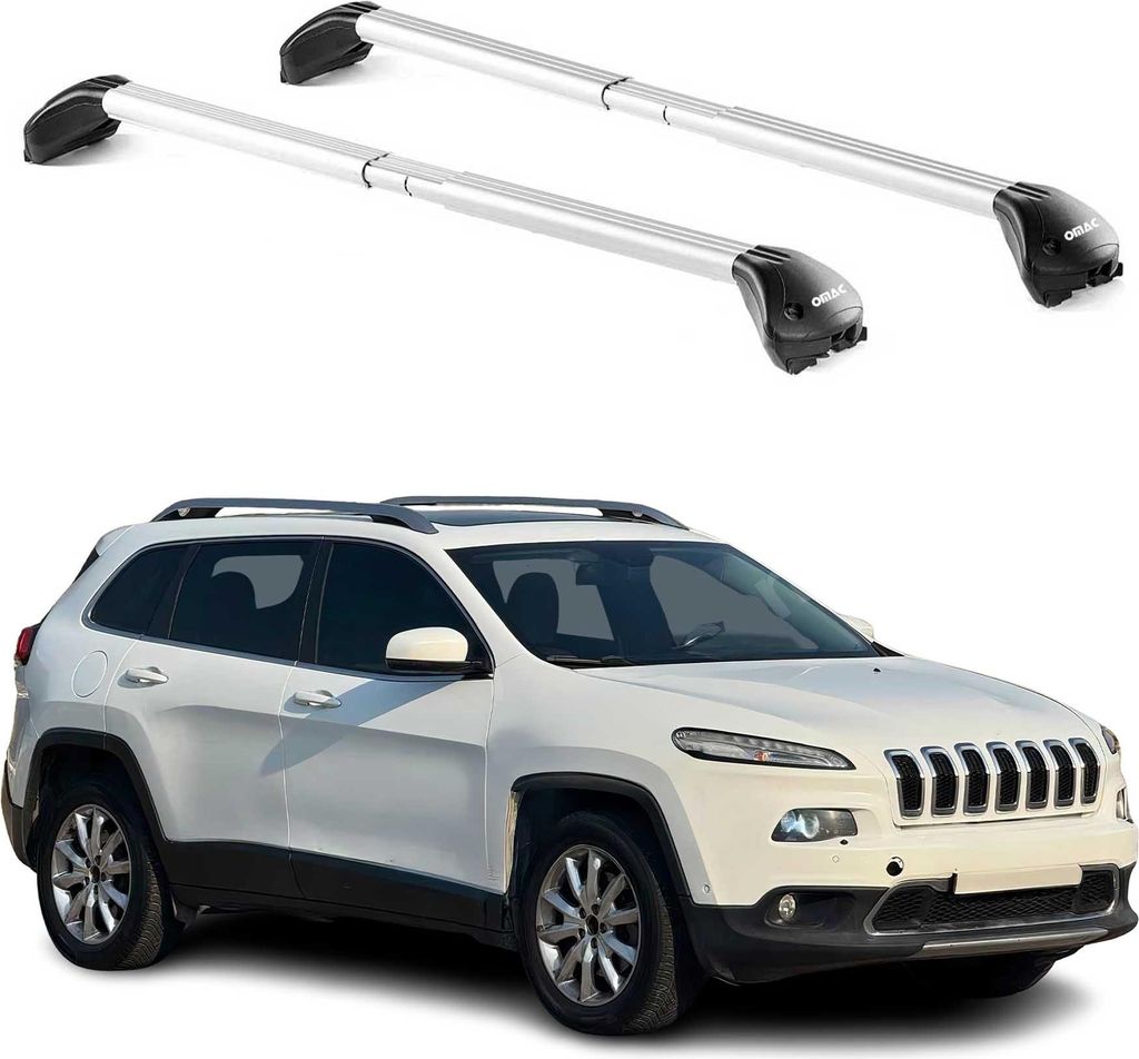 Dachträger Grundtäger für Jeep Cherokee KL 2014-2018 Pre-FL 100kg Alu Silber ABE