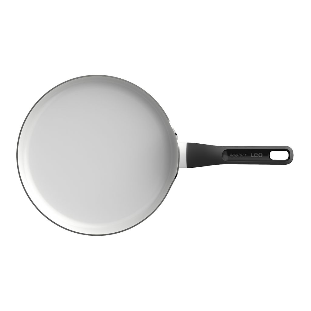 BergHOFF Leo Crêpespfanne, 24 cm, weiß, 100% recyceltes Aluminium, Keramik-Antihaftbeschichtung, induktionsgeeignet, Anti-Rutsch-Griff, PFAS-frei