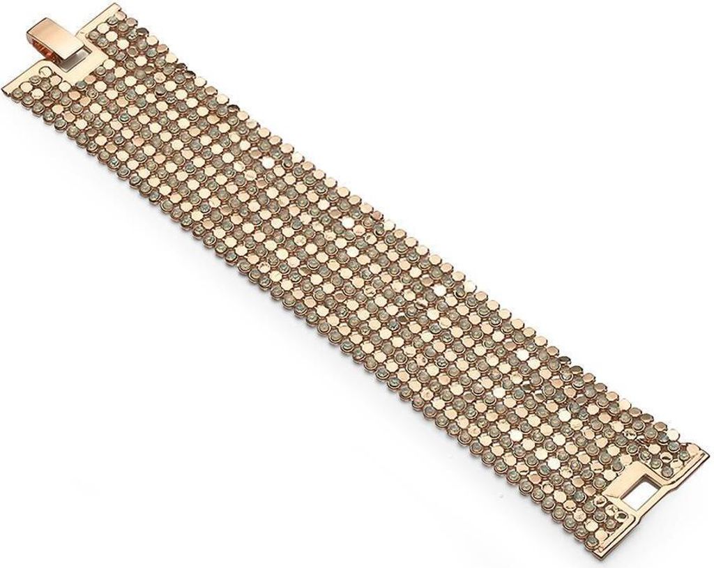 Modeschmuck Armband Roségold, facettierte changierende Schmucksteine, polierte Elemente, Clipverschluss