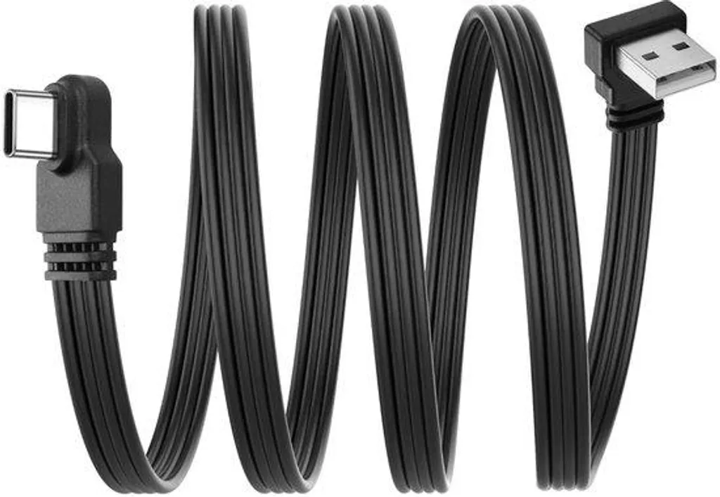 Câble de recharge USB-C coudé 4,8m pour smartphone et tablette - Noir mat