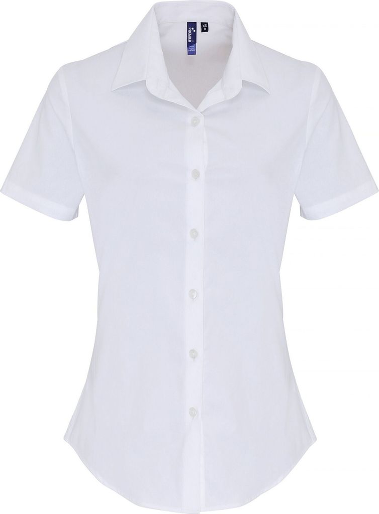 Premier - Bluse für Damen kurzärmlig RW6586 (3XL) (Weiß)