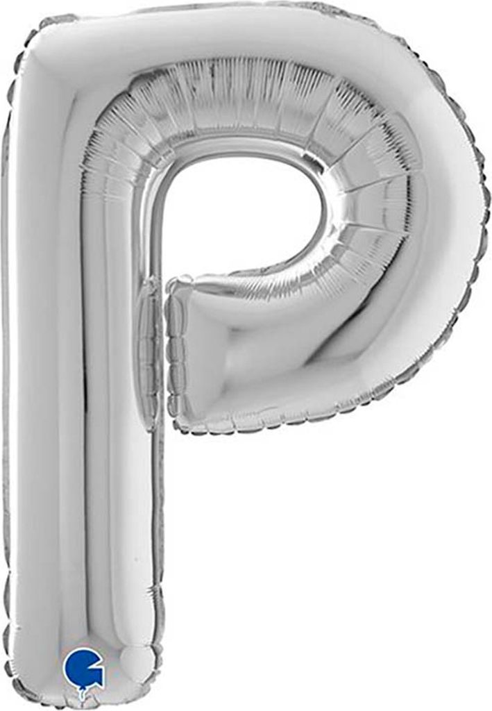 Folienballon Buchstabe P, 66cm, Silber