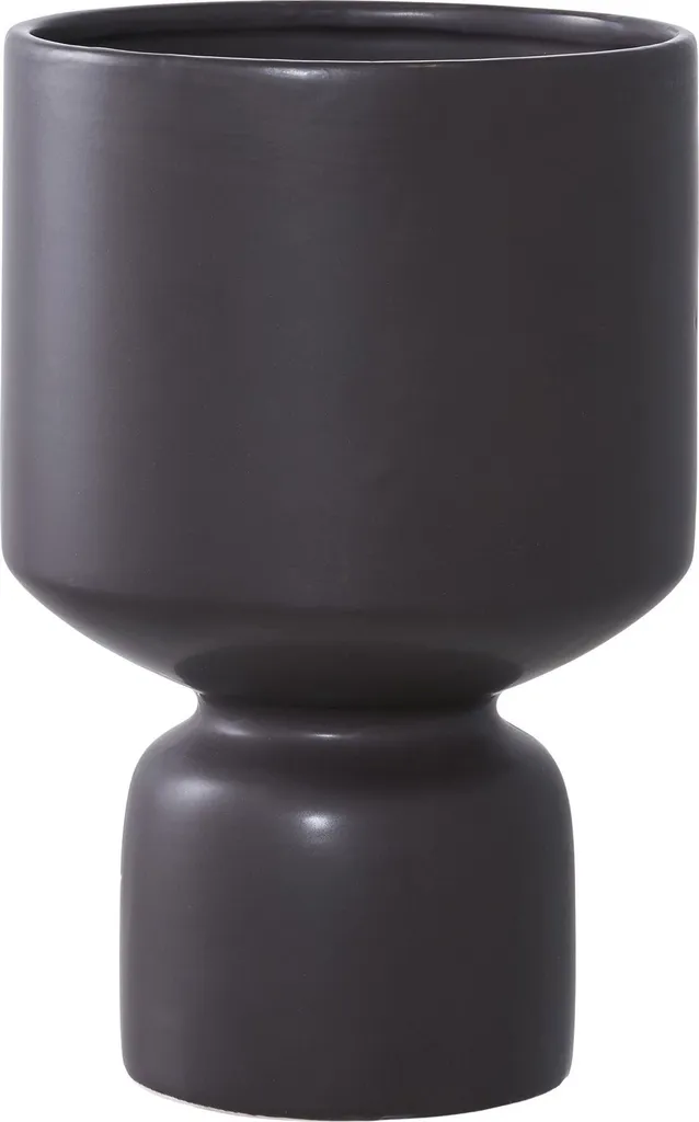 Cache-pot Loures noir en céramique mate pour salon et bureau moderne