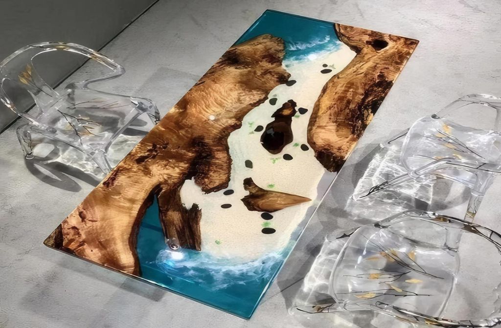 Moderner Epoxidtisch Harztische Stilvolle Esszimmermöbel