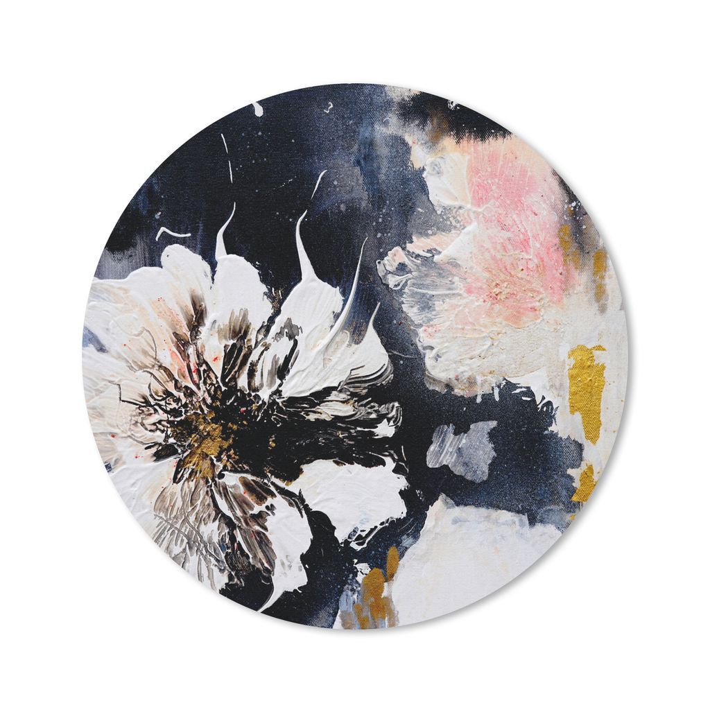 MuchoWow Mauspad Mousepad Blumen - Kunst - Abstrakt - Malerei 30x30 cm - Mousepads - Maus Mat - Pad - Mausunterlage - Tischunterlage - Schreibtis...