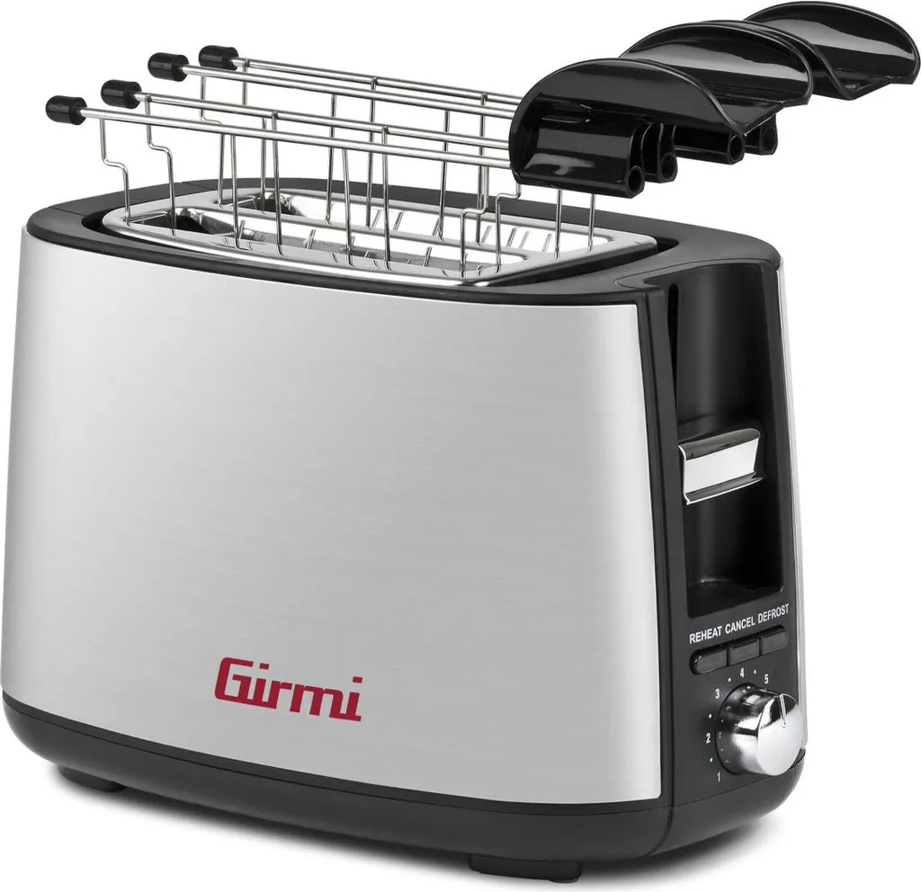 Girmi TP54 Grille-pain 2 fentes 750W en acier inoxydable finition inox