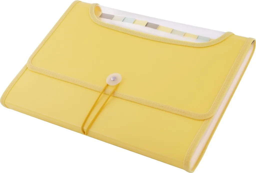 Trieur extensible 12 compartiments D.RECT 5590 jaune A4 - Rangement