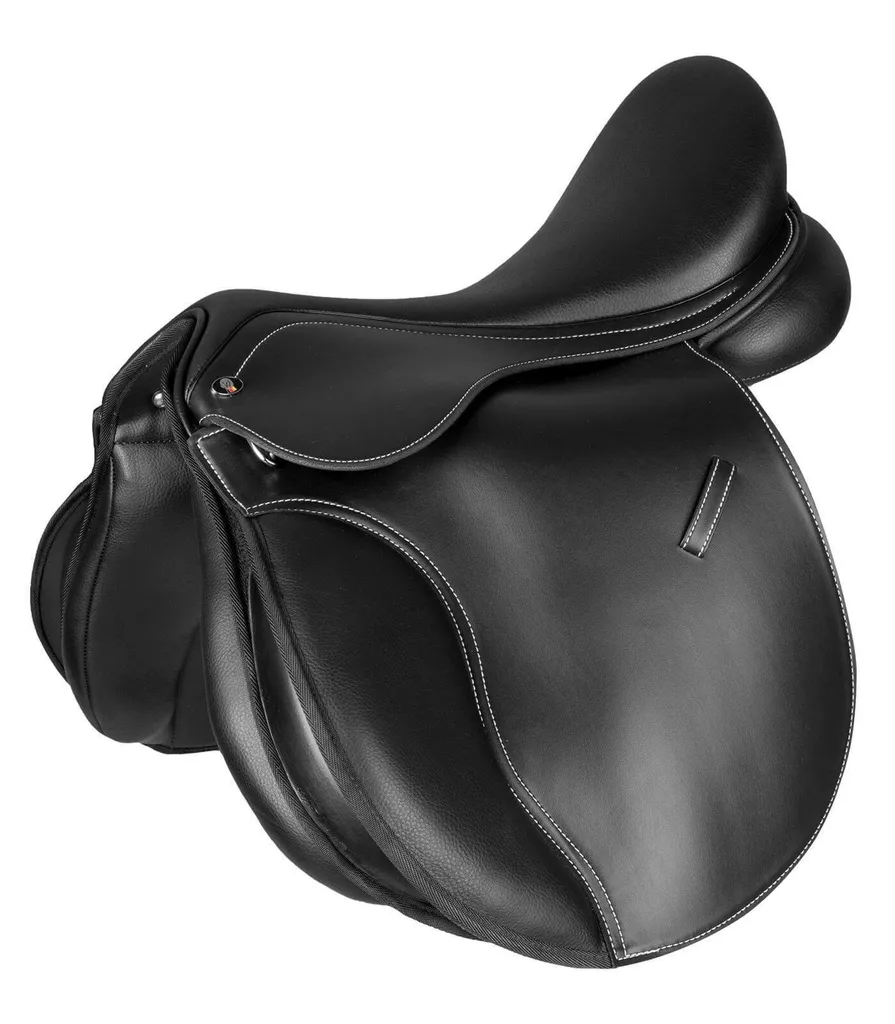 Selle Wembley Polyvalente pour Balade et Saut - Selle Synthétique Noire