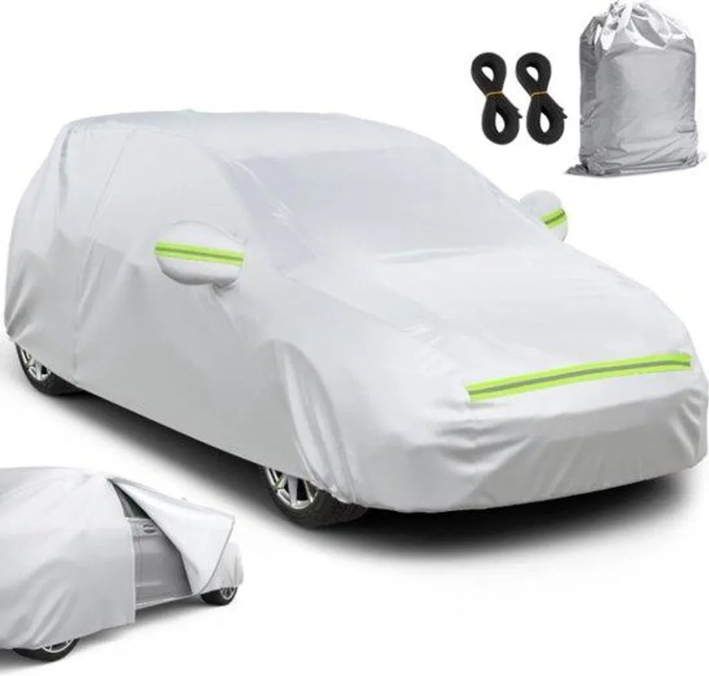 Housse de voiture imperméable en tissu Oxford argenté 400x165x155 cm