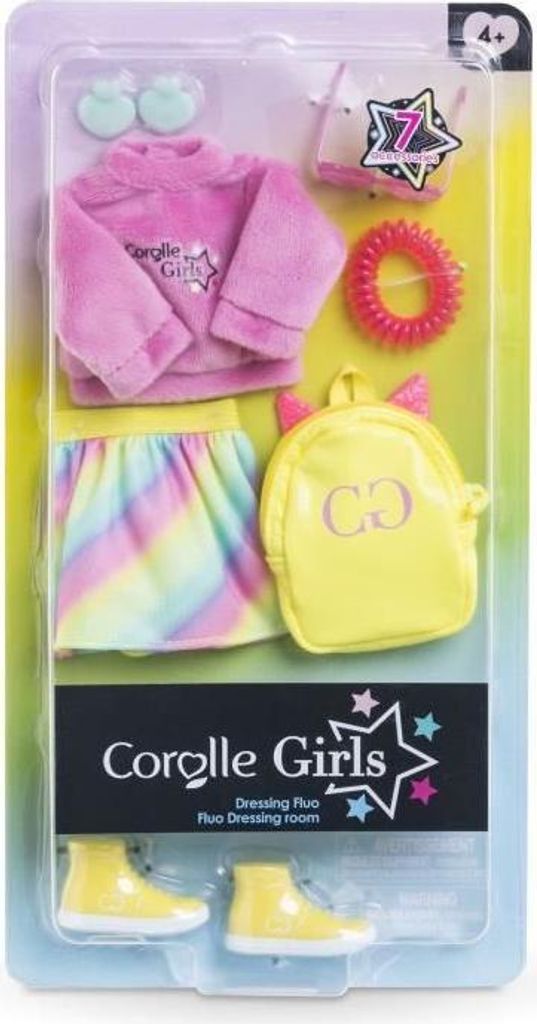 COROLLE - Accessoires poupée - Dressing fluo - Pour poupée mannequin 28 cm - 7 accessoires - Des 4 ans