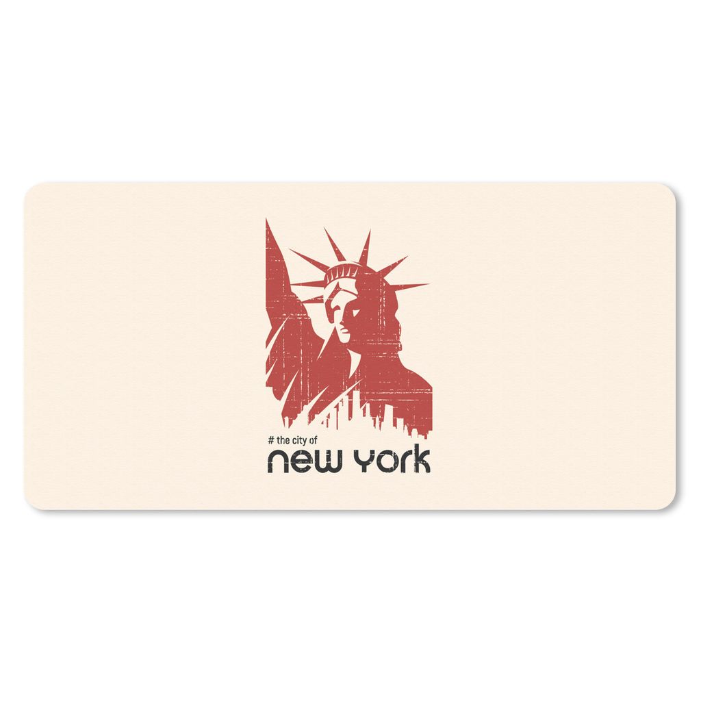MuchoWow Mauspad Mousepad New York - Rosa - Freiheitsstatue 60x30 cm - Mousepads - Maus Mat - Pad - Mausunterlage - Nachhaltig