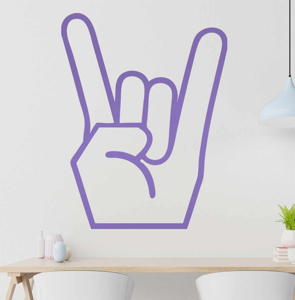 Hörner Handgruß Wandtattoo in 6 Größen - Wandaufkleber Wall Sticker - Dekoration, Küche, Wohnzimmer, Schlafzimmer, Badezimmer