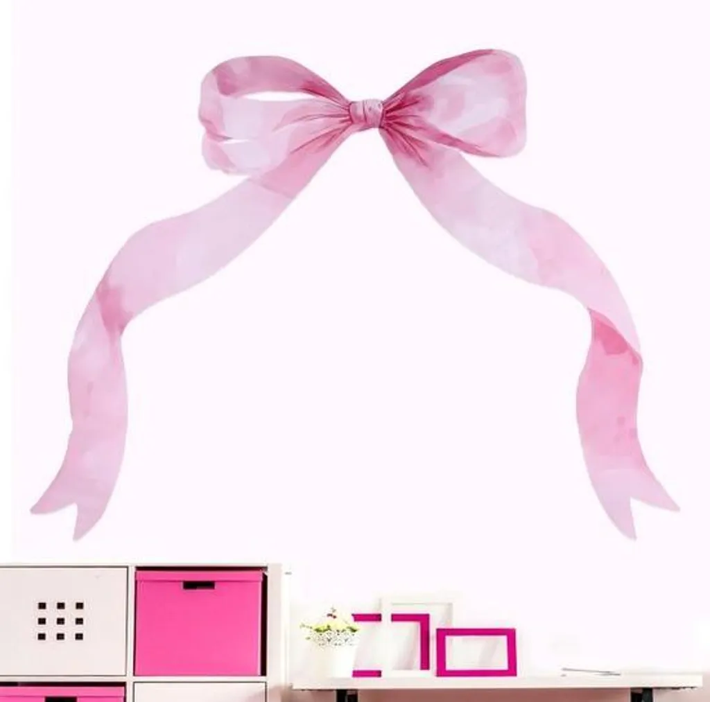 Grand sticker mural rose à lignes 66 x 83,7 cm décoratif amovible