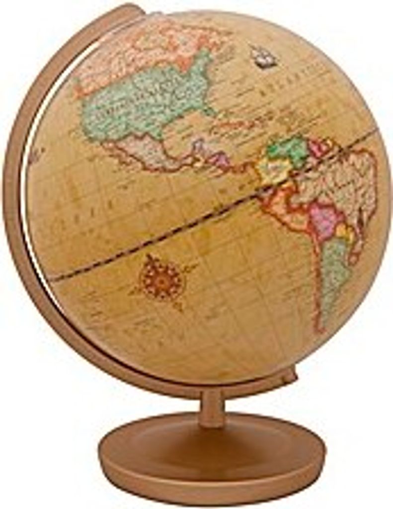 Terra Renaissance Leuchtglobus: 26 cm Durchmesser, Kunststofffuß dunkelbraun, Kunststoffmeridian messingfarben, in 4-farb. Geschenkverpackung: 26 ...