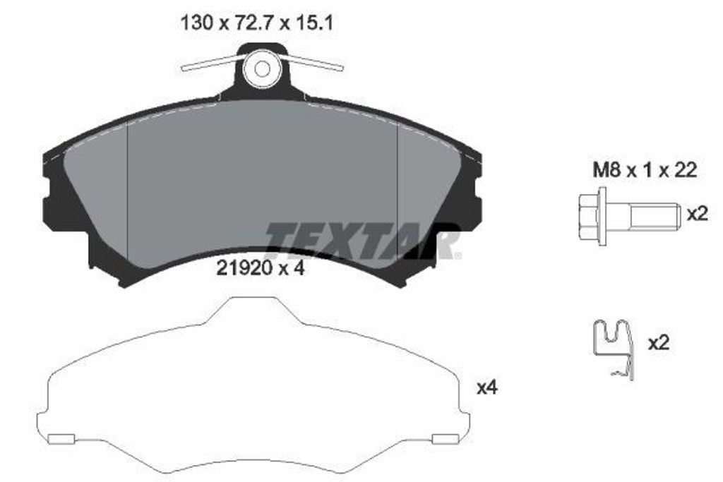 TEXTAR Bremsbeläge Satz Vorne für VOLVO V40 Kombi (645) 2192001