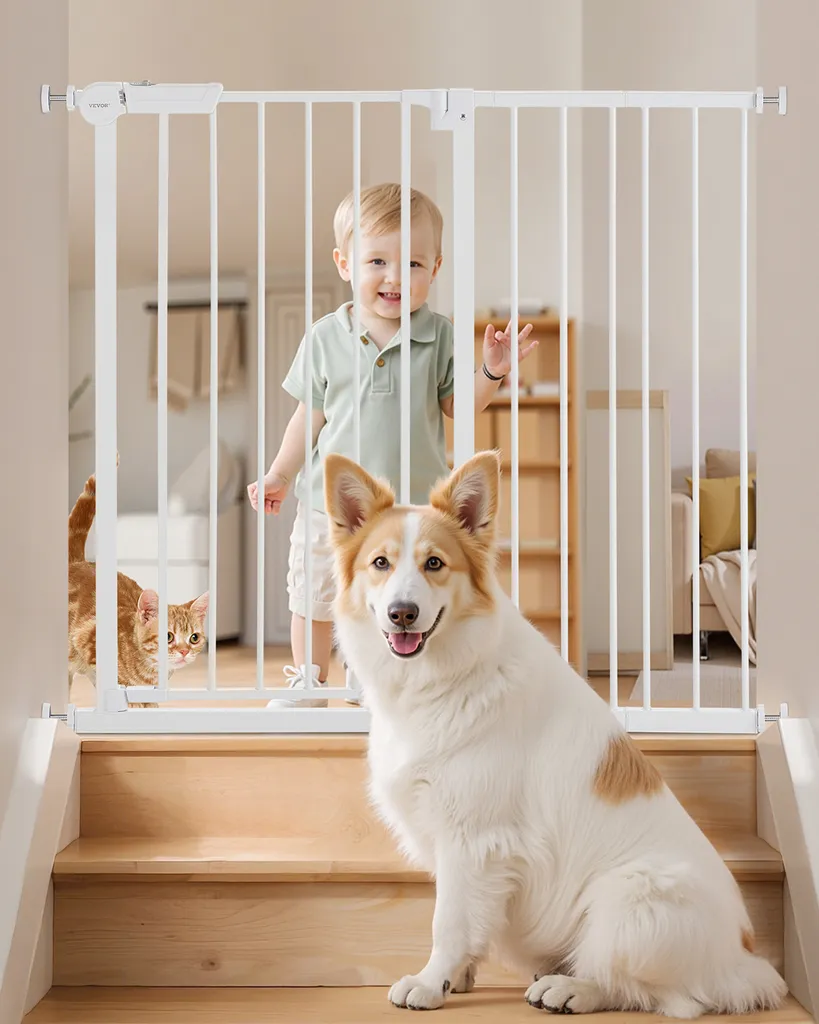 Barrière d'Escalier Extensible pour Bébé et Chien, Largeur 101 cm