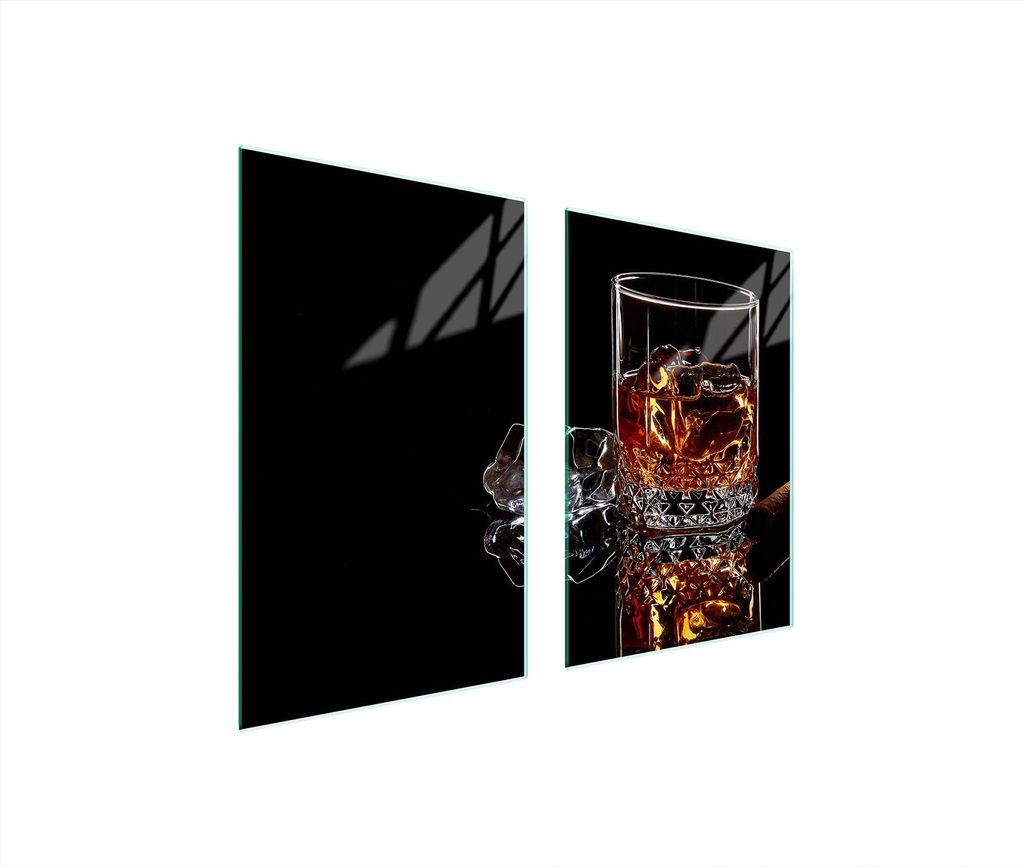 Glasschutzplatte für die Küche 65x52 Whisky