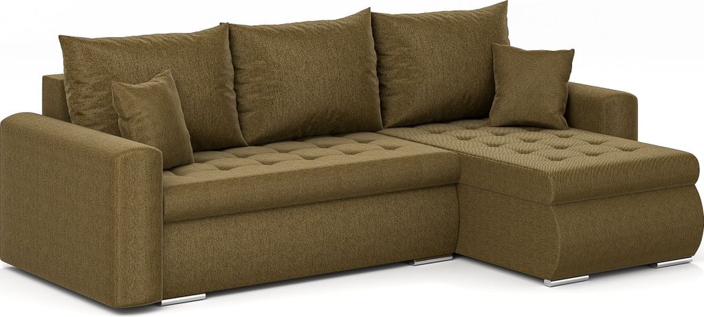 Ecksofa Luis L - Eckcouch L-Form, Sofa Couch, mit Schlaffunktion, Bettkasten, Kissen und Steppung, Polstermöbel, RECHTS Neve 17