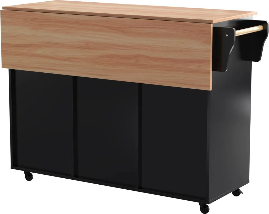 Table à manger d'appoint noire avec rangements pour petits espaces - 16