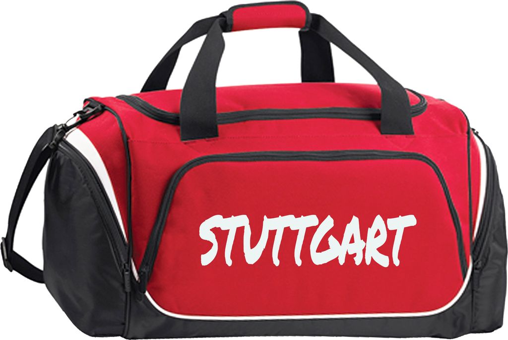 multifanshop Sporttasche - Stuttgart - Textmarker, rot/schwarz, Größe one size