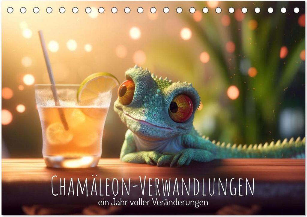 Chamäleon-Verwandlungen. Ein Jahr voller Veränderungen (Tischkalender 2026 DIN A5 quer), CALVENDO Monatskalender