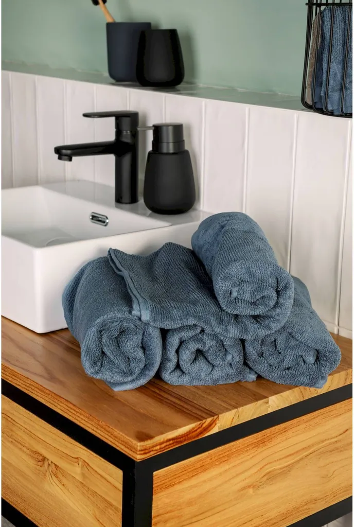Serviette SENSE-4 SCHÖNER WOHNEN Collection Bleu 50x100 cm Qualité