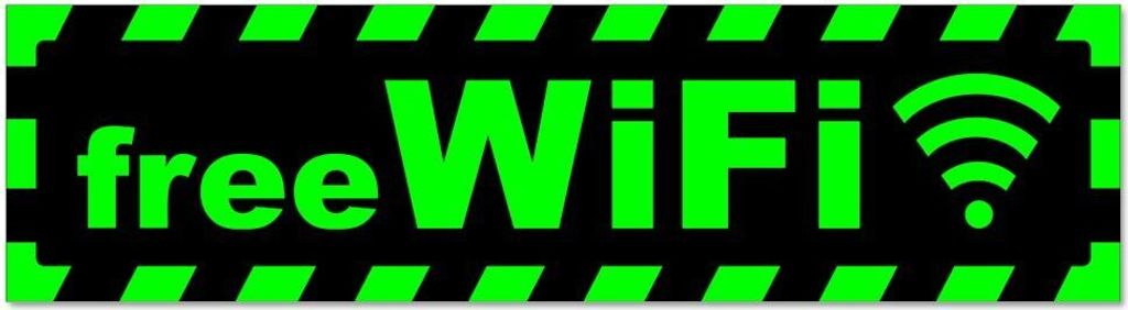 Kiwistar - Autoaufkleber - Grün - Schwarz - 45 x 12 cm - Free WiFi gestreift - Hinweis Aufkleber Sticker für Auto, Kfz, Fahrrad, PKW, LKW
