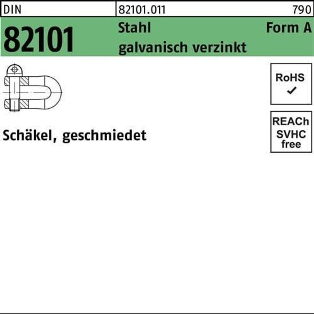 Reyher Schäkel DIN 82101 St. A GR. 0,25 vz (50 Stück)