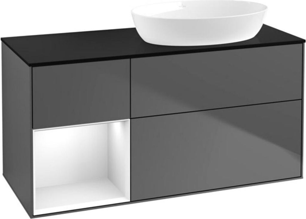 V&B Waschtischunterschrank Finion 120cm, Pl b m, Rg g wh. Lac, Anthrac. m