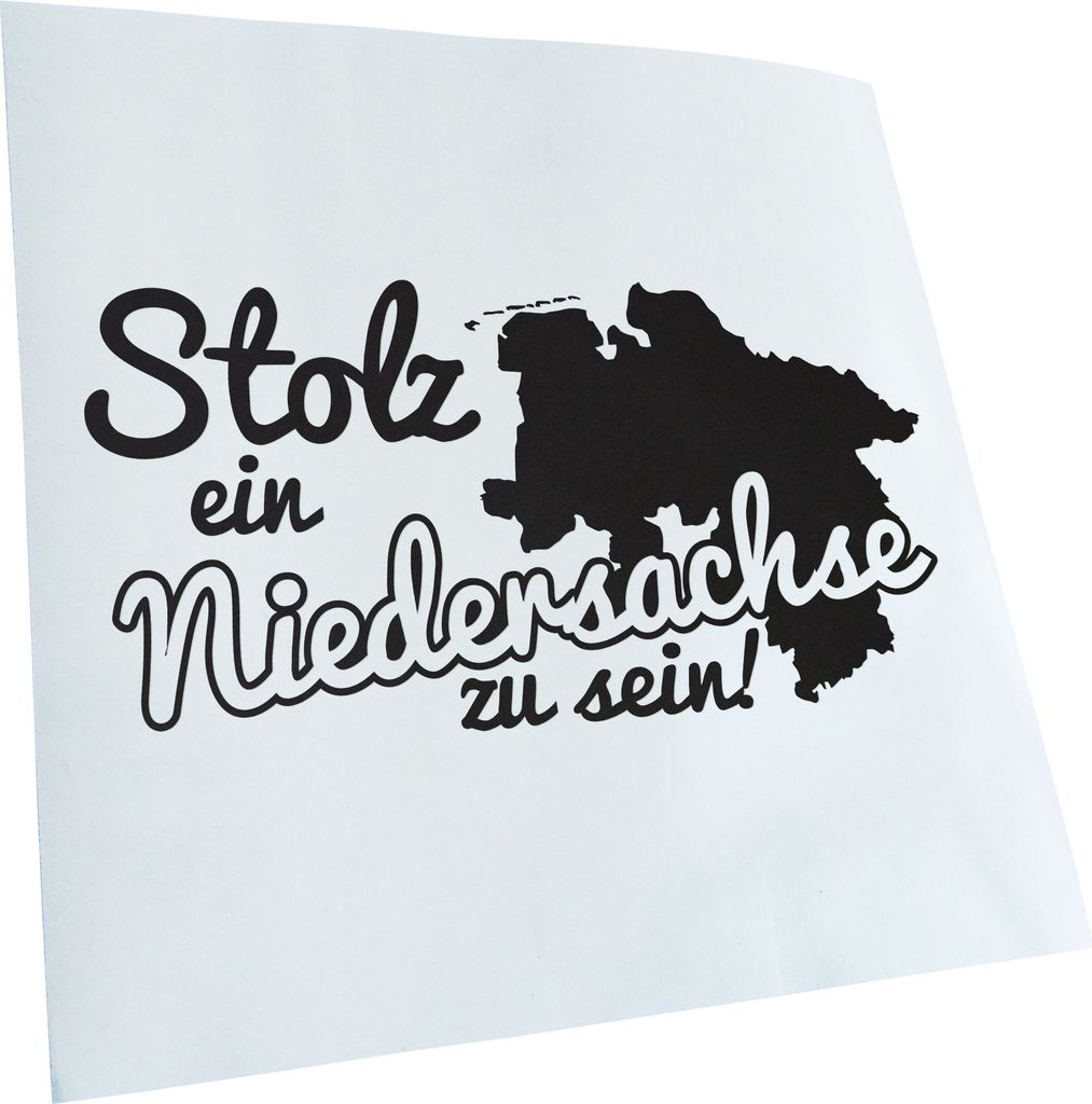 Kiwistar - Autoaufkleber - Niedersachse Stolz - Mattschwarz - 50x25cm - Aufkleber für Auto, Laptop, Fahrrad, LKW, Motorrad mehrfarbig JDM Decal Ra...