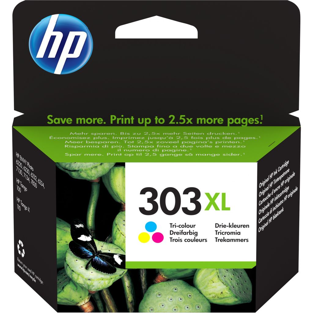 HP Tříbarevná originální inkoustová kazeta 303XL s vysokou Obrázek produktu 
