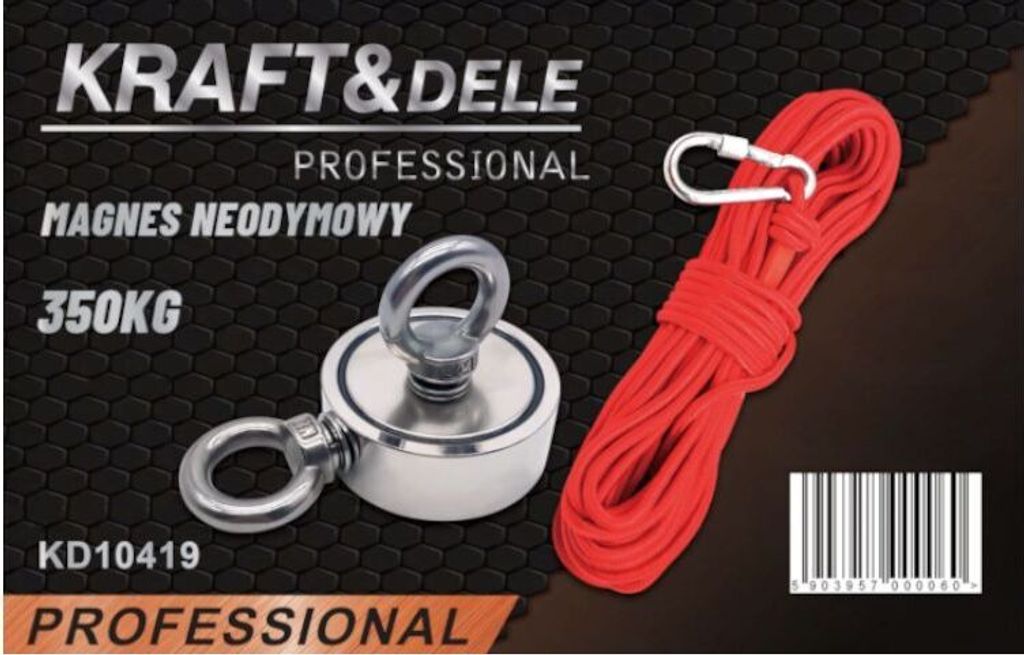 KRAFT&DELE Aimant de pêche 350kg double face pour chasseurs Image du produit 
