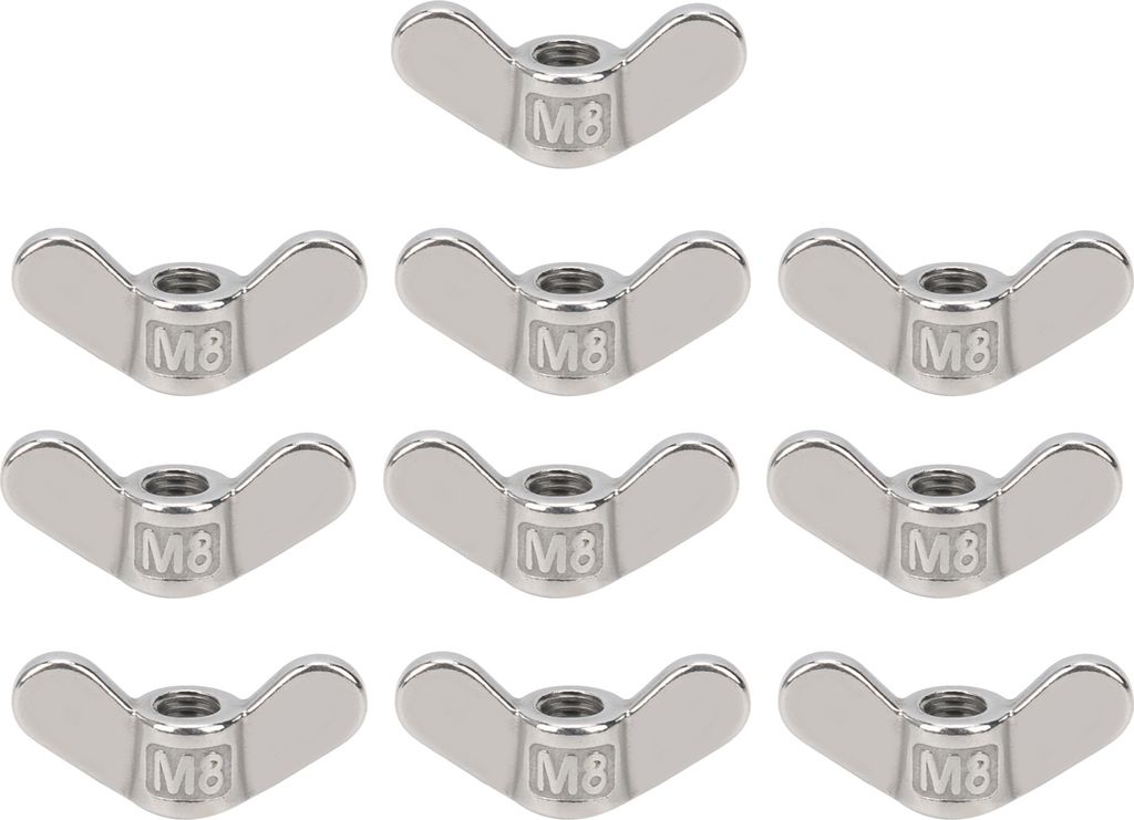 10 Stück M8 Flügelmutter Schmetterlingsmuttern 304 Edelstahl Befestigungsmaterial Zubehör