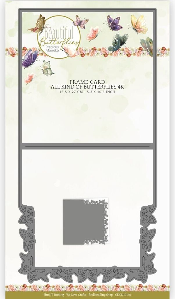 Card Deco - Stanzschablone - Karten - Schmetterlingsrahmen Quadrat