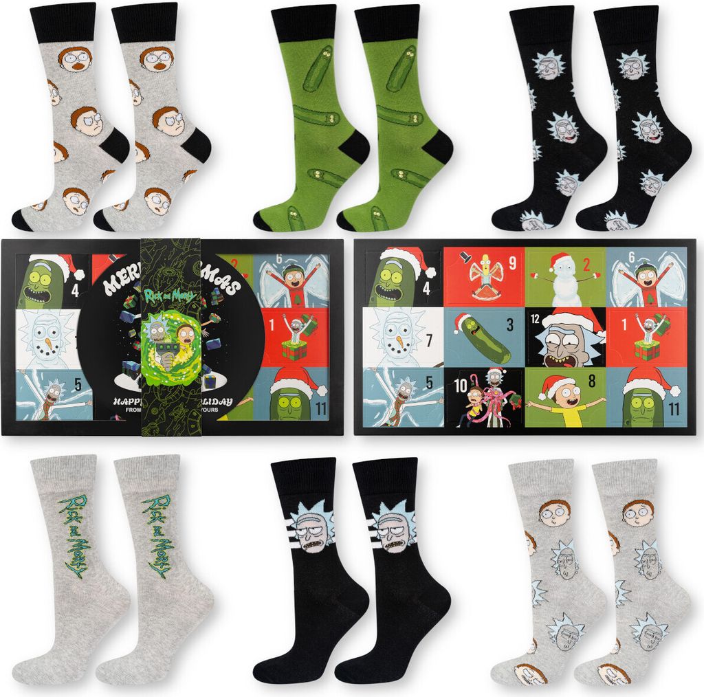 Adventskalender socken Rick & Morty Lustige Herrensocken Produktbild 1