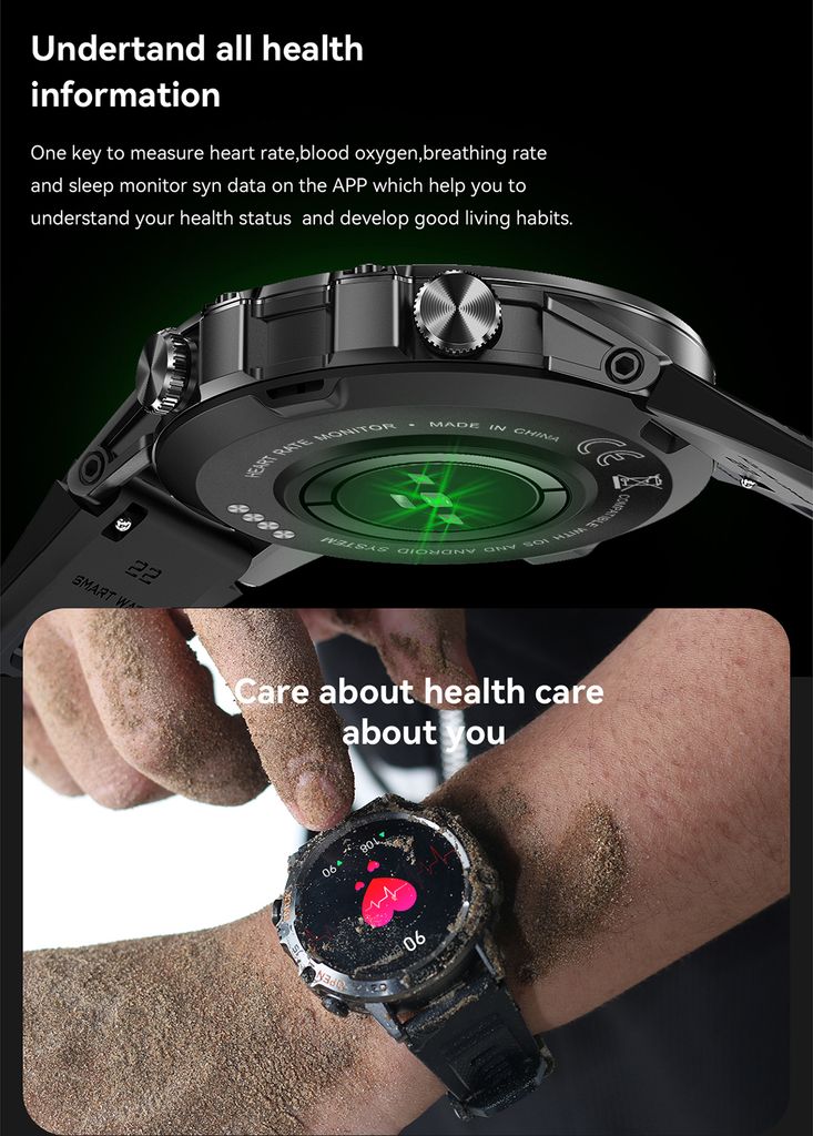 K52 Smartwatch, Sportuhr, 1,39 Zoll IPS-Touchscreen, Produktbild 9