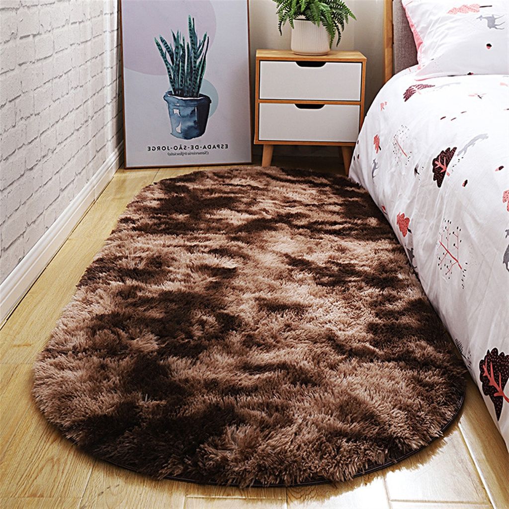 Icegrey Shaggy Teppich Hochflor Langflor Oval Tie-Dye Teppiche Farbecht Pflegeleicht fš¹r Wohnzimmer Esszimmer Kinderzimmer Schlafzimmer Bettvorl...