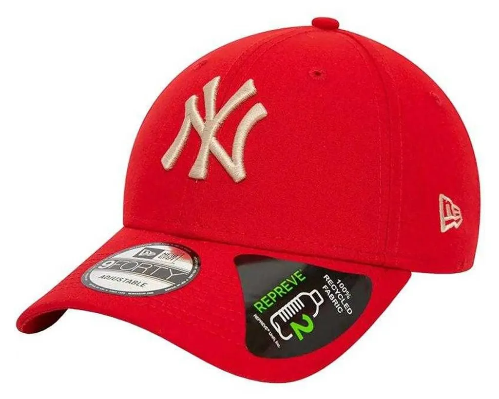 Casquette New Era 940 rouge PP9846 visière courbée et coton durable