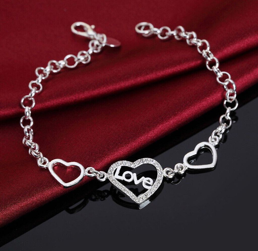 925 Silber Armkette Armband Armkettchen "Herzenswunsch" in Produktbild 